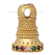Charm etnico 11x7 mm con ossidi di zirconio - Dorato in oro fino - Multicolore|raw }}