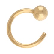 Orecchini a cerchio con pallina da 8 mm riempita d'oro (oro laminato) x1