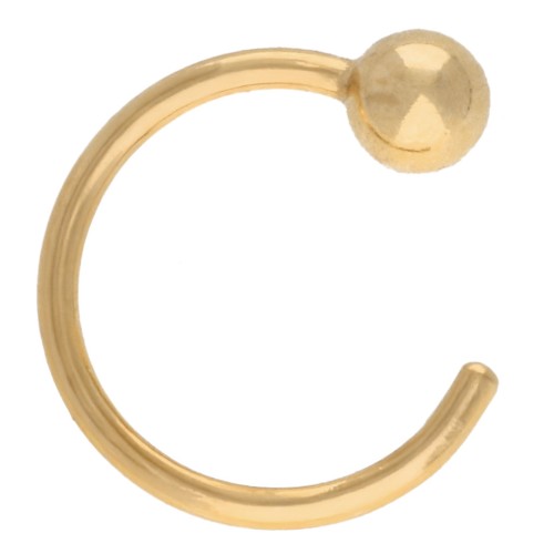 Orecchini a cerchio con pallina da 10 mm riempita d'oro (oro laminato) x1