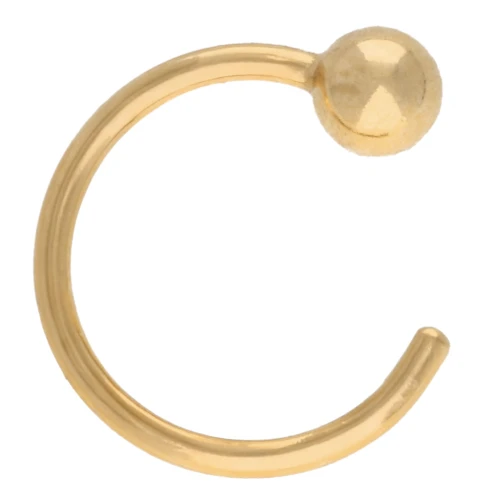 Orecchini a cerchio con pallina da 10 mm riempita d'oro (oro laminato) x1