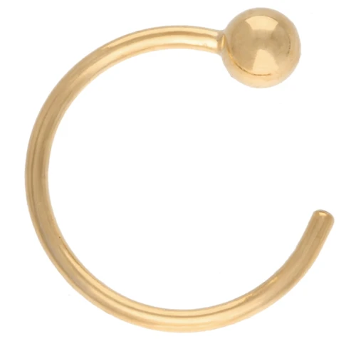 Orecchini a cerchio in oro (oro laminato) con pallina 12 mm x1