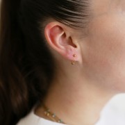 Orecchini a cerchio in oro (oro laminato) con pallina 12 mm x1