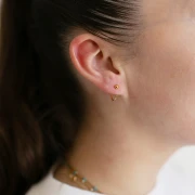 Orecchini a cerchio in oro (oro laminato) con pallina 12 mm x1