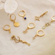 Ciondolo Stella Polare con ossidi di zirconio - 16x14 mm - Dorato con oro fino x1