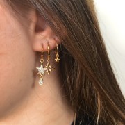 Ciondolo Stella Polare con ossidi di zirconio - 16x14 mm - Dorato con oro fino x1