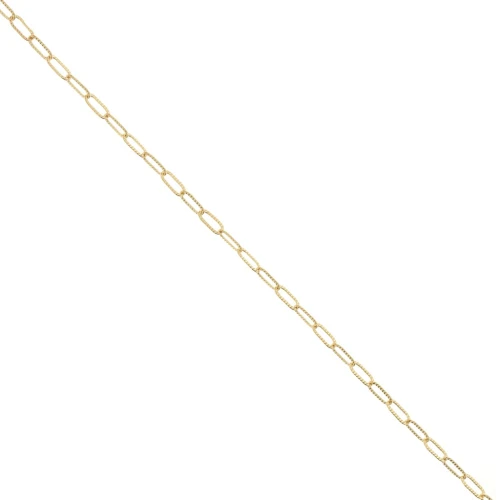 Catena rettangolare Striato 2,5 mm - Dorato con oro fino x50 cm
