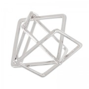 Separatore 3D quandrati intrecciati 24 mm rodiato x1