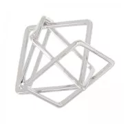 Separatore 3D quandrati intrecciati 24 mm rodiato x1