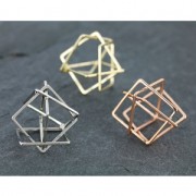 Separatore 3D quandrati intrecciati 24 mm rodiato x1