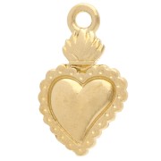 Pendente a cuore ex-voto 22x13 mm - Dorato con oro fino x1