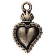 Pendente a forma di cuore Ex-voto 22x13 mm - Bronzo x1