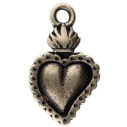 Bronzo - Pendentif coeur ex-voto 22x13 mm - Bronze x1 Pendentif coeur ex-voto 22x13 mm - Bronze x1
