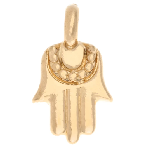 Ciondolo a mano Fatma 12,5x7 mm - Dorato con oro fino x1
