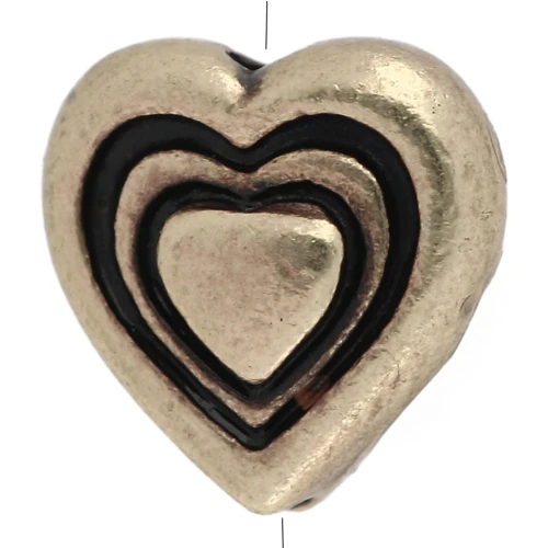 Perla cuore 8 mm - Bronzo x1