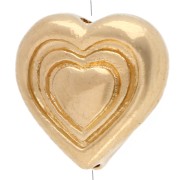 Perla cuore 8 mm - Dorato con oro fino x1