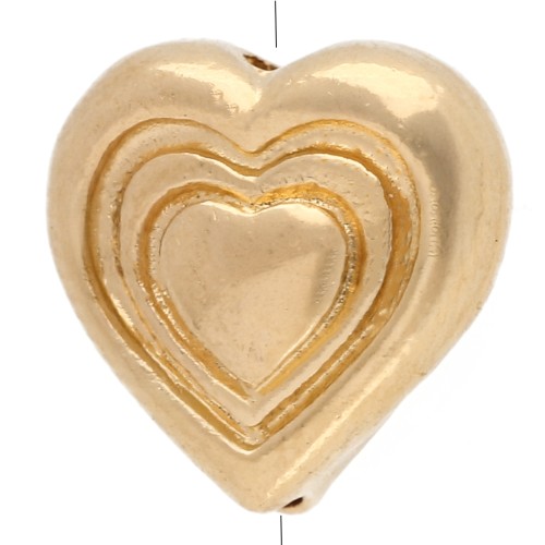 Perla cuore 8 mm - Dorato con oro fino x1