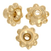 Perle rondelle a fiore 5 mm - Perle di allineamento - Dorato con oro fino x5