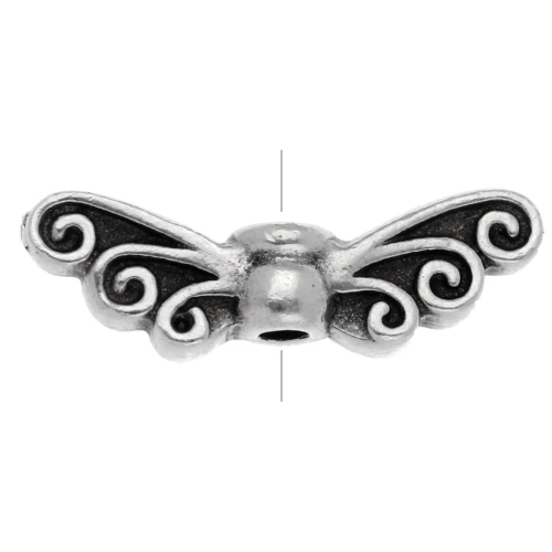 Perla ali di fata 4x13,5 mm - Placcatura argento fino invecchiato x1