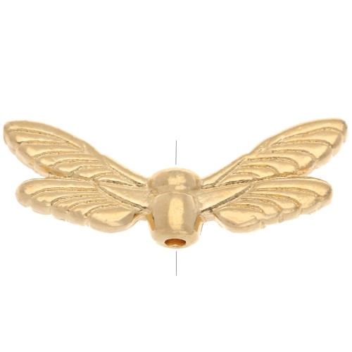Perla ali di libellula 7x20 mm - Dorato con oro fino x1