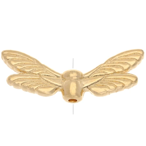 Perla ali di libellula 7x20 mm - Dorato con oro fino x1