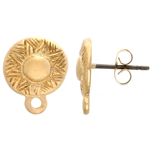 Orecchini etnici tondi irregolari 12 mm - Dorato x2