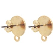 Orecchini etnici tondi irregolari 12 mm - Dorato x2