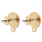 Orecchini etnici tondi irregolari 12 mm - Dorato x2