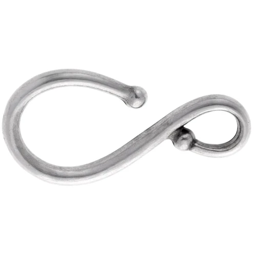 Chiusura a gancio 32x16 mm - Placcatura argento antico x1