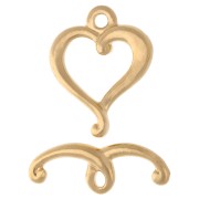 Chiusura a cuore 17x14 mm - Dorato con oro fino x1