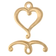 Chiusura a cuore 17x14 mm - Dorato con oro fino x1
