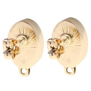 Orecchini ovali 16x10 mm con resina epossidica - Oro - Rosso marmorizzato - Blu x2