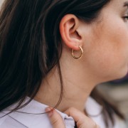 Cerchi rotondi martellati 20 mm - Filo 2,5 mm - Acciaio 316L e Dorato 201 x2