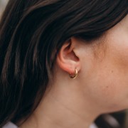 Cerchio rotondo martellato 15 mm - Filo 2,5 mm - Acciaio 316L e Dorato 201 x2