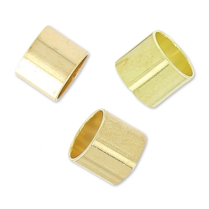 Passanti tubici per cordoni 4 mm light gold HQ x8