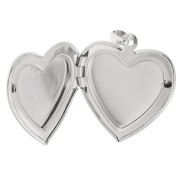 Ciondolo con cornice a cuore 26x23 mm - Motivo cuori - Placcatura in argento 925 x1