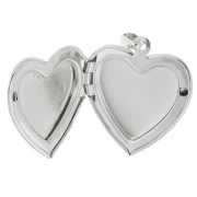 Ciondolo con cornice a cuore 26x23 mm - Motivo cuori - Placcatura in argento 925 x1