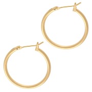Orecchini a cerchio tondo 23 mm - filo 1,8 mm - Dorati con oro fino x2