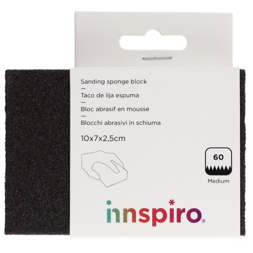 Blocco di levigatura in schiuma, grana media P60 10x7 cm x1