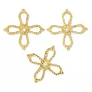 Mini-stampe fiori 10 mm dorato con oro fino x10