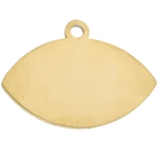 Ciondolo a forma di occhio 12x17 mm con resina epossidica - Acciaio inossidabile 304 Gold - Bianco - Blu x1