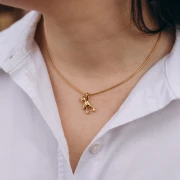 Ciondolo a forma di orsacchiotto 20x11 mm - Acciaio inossidabile 304 Gold x1