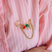 Ciondolo a forma di orsacchiotto 20x11 mm - Acciaio inossidabile 304 Gold x1