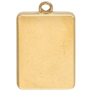 Ciondolo a forma di trifoglio rettangolare 18x12 mm - Acciaio inossidabile 304 Gold - Glitter rosa