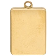 Ciondolo a forma di trifoglio rettangolare 18x12 mm - Acciaio inossidabile 304 Gold - Glitter verde x1