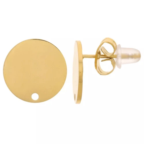 Orecchini tondi lisci 12 mm - Acciaio inossidabile 316L Gold x20