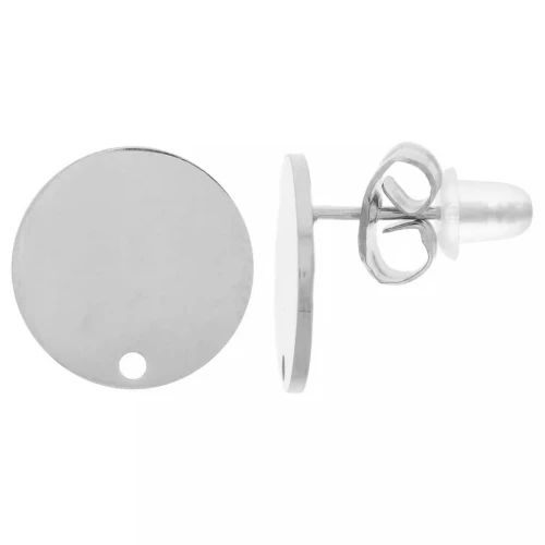Orecchini tondi lisci 12 mm - Acciaio inossidabile 316L x2