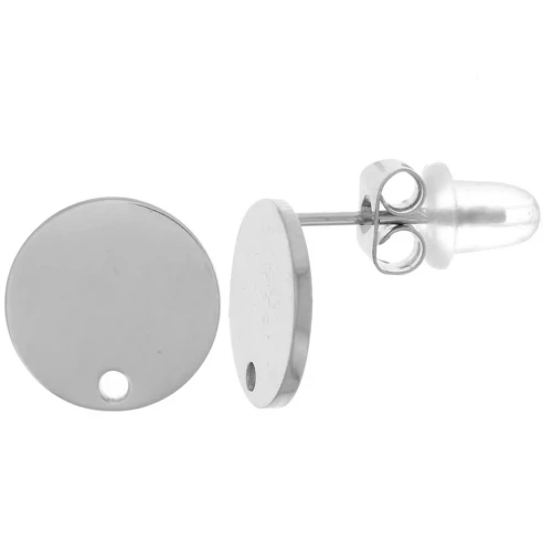 Orecchini tondi lisci da 10 mm - Acciaio inossidabile 316L x20