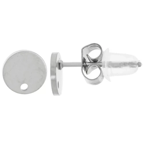Orecchini tondi lisci da 6 mm - Acciaio inossidabile 316L x20