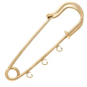 Spilla di sicurezza da 49 mm - 3 anelli - acciaio inossidabile 304 Gold x1