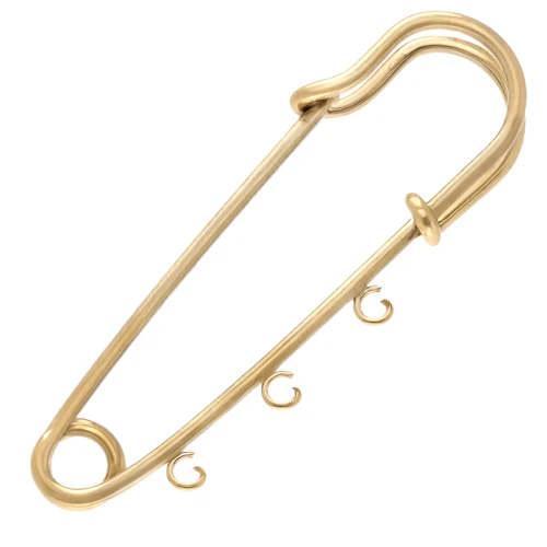 Spilla di sicurezza da 49 mm - 3 anelli - acciaio inossidabile 304 Gold x1